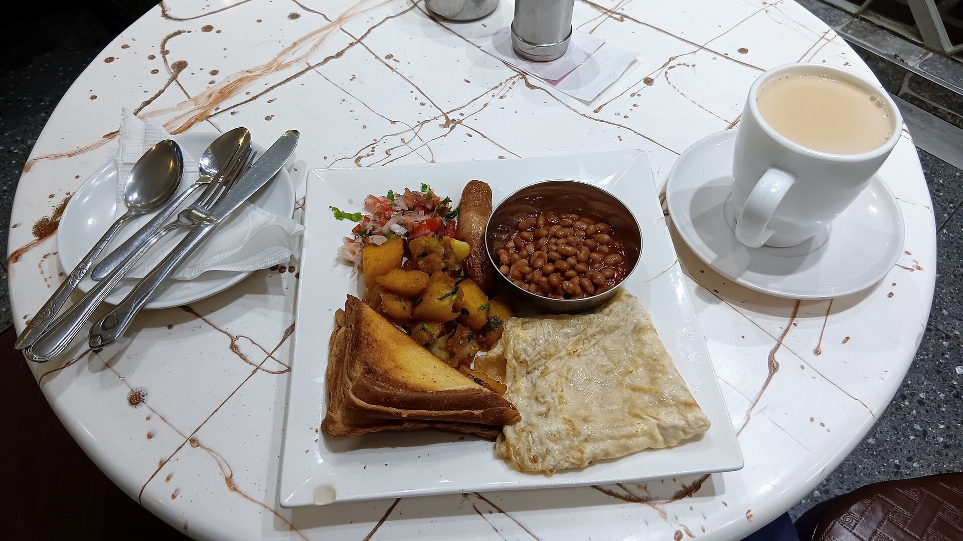A hotel breakfast served at the restaurant