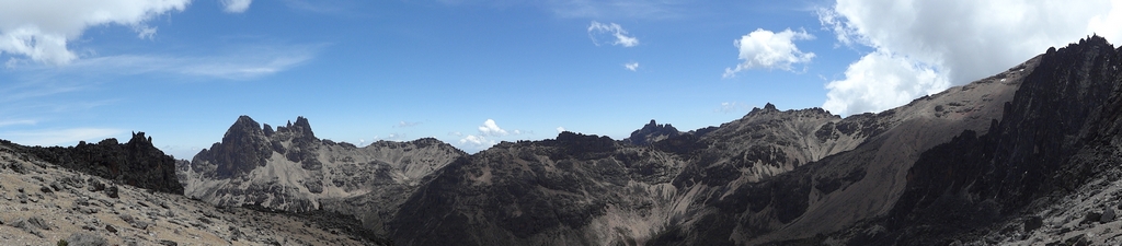 Hikers on a mountain trail