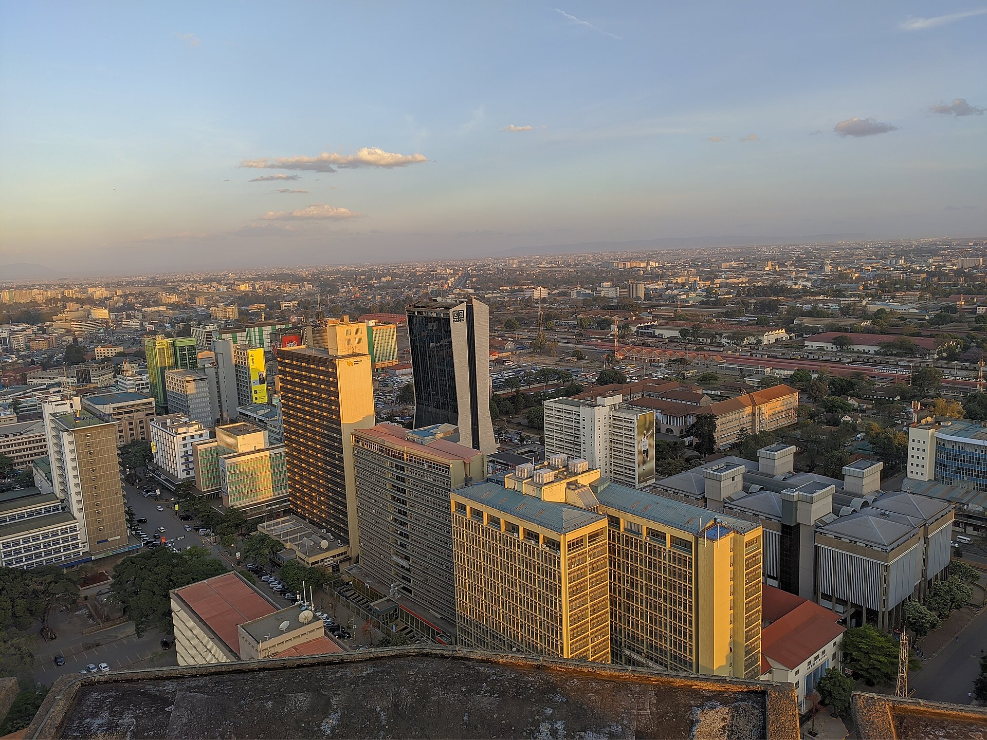 Nairobi skyline seen from the city centre